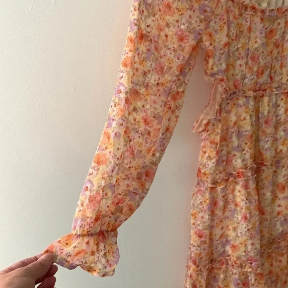 Jessica Simpson Floral Mini Dress Dolman Sleeve Cut Out Sides Size Small NWT - Picture 6 of 8